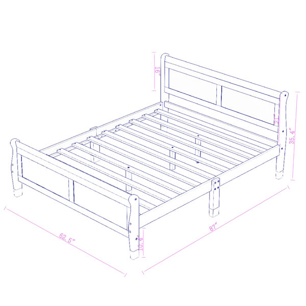 Red Barrel Studio® Queen Size Wood Platform Bed Wayfair